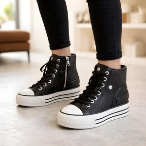 RARE IIJIN Women's Size 35 Invisible 3" Height Wedge Sneakers‎ Breathable Mesh
